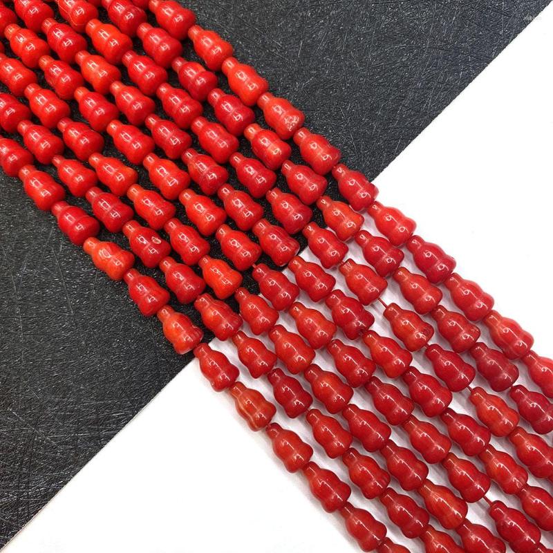 

Beads Red Coral Gourd Shaped DIY Creative Making Fashion Necklace Bracelet Earrings Accessories Charm 6x10 Mm