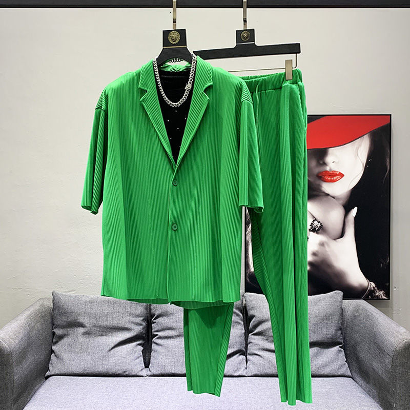 

Men's Tracksuits cv849 Fashion Sets Runway Luxury European Design party style Clothing 230314, Green