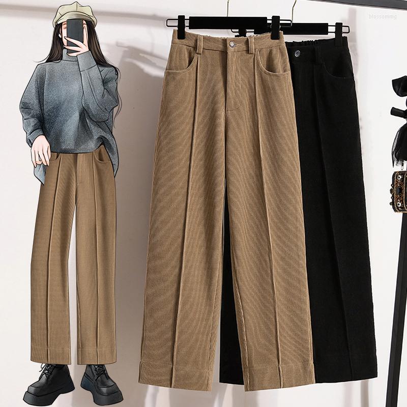 

Women' Pants Black Corduroy Wide Leg Capris Spring Autumn Winter 2023 Korean Fashion Women' Cargo Baggy Harajuku Female Clothing