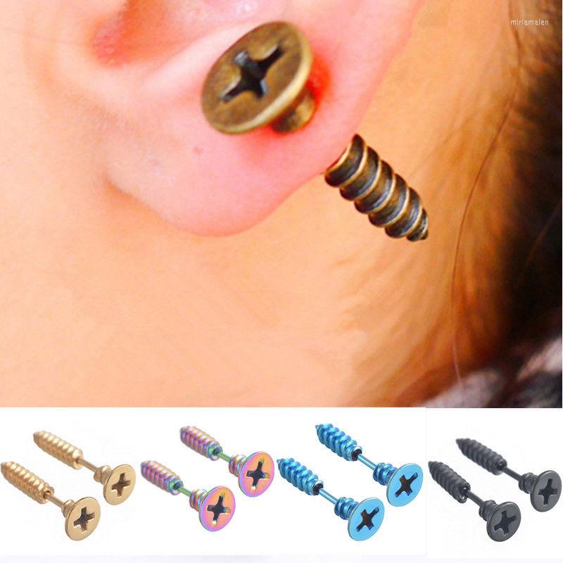 

Stud Earrings Titanium Screw For Women Men Girls Boys Personalized Punk Hip Hop Style Statement Fashion Jewelry Gifts