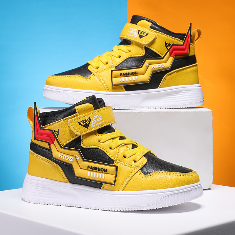 

Sneakers Children's Sneakers Cartoon Leather Girls Boys Light Sport Shoes Autumn Breathable Outdoor High Gang Children's Sports Shoes 9 230316, Yellow