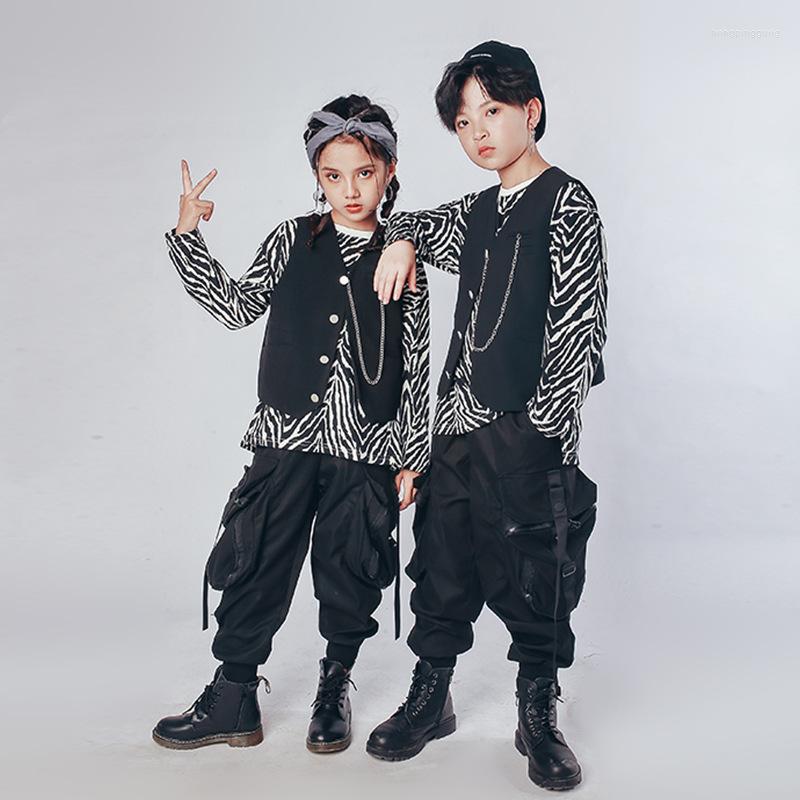 

Stage Wear Children Hip Hop Dance Clothing Clothes Fashion Chain Vest Or Loose T Shirt For Boys Girls Jazz Streetwear Fancy Costume, Tops