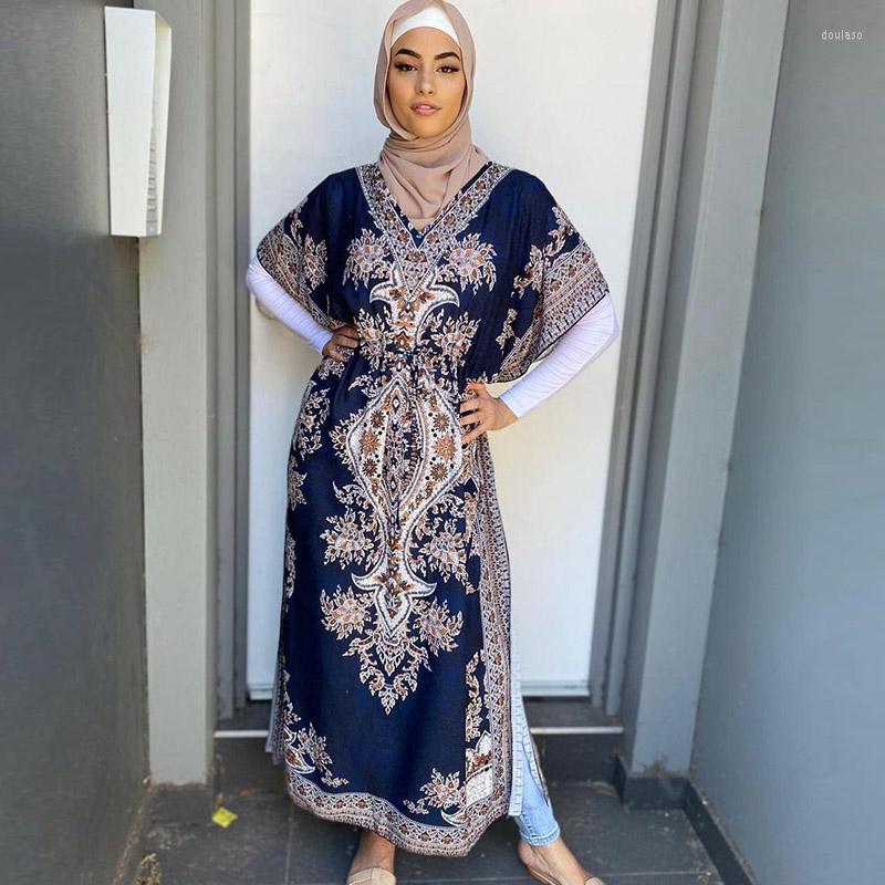 

Ethnic Clothing Abaya Bat Sleeve Plus Size Long Skirt Middle East Arab Robe Muslim Women Islamic National Style Dress