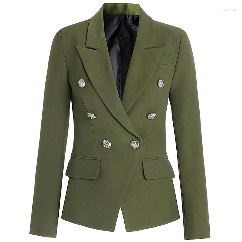 

Women' Suits Street Fried Suit Jacket Female European And American Style Was Thin White Temperament Blouse Blazers Autumn, Army green