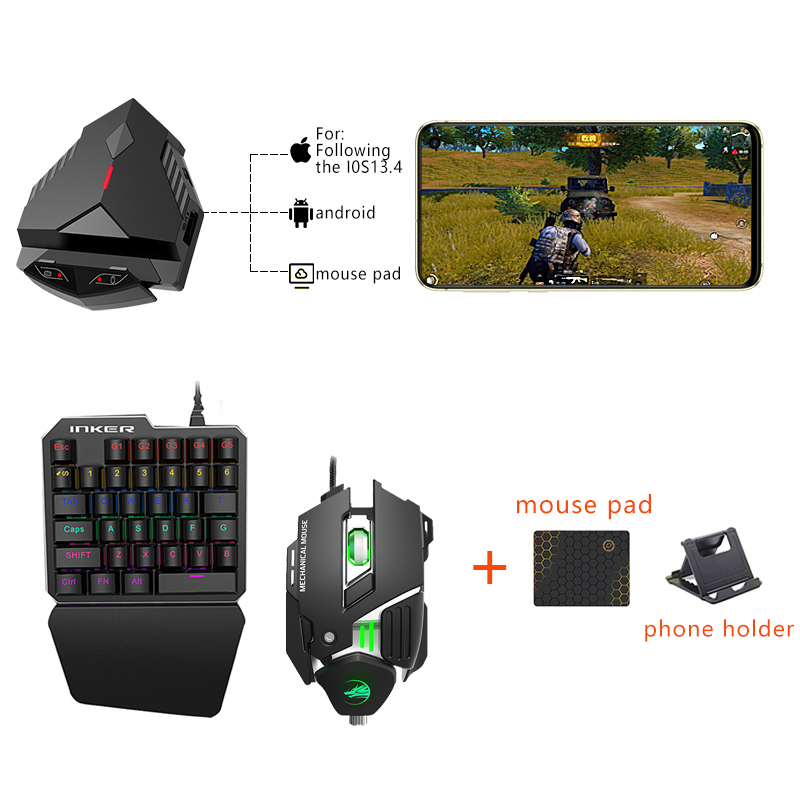 Mobile Pubg Controller Call-of-duty Converter Lingzha 2 Pro 5 in1 Gaming Keyboard and Mouse for Phone Android Mobile-image-850484445