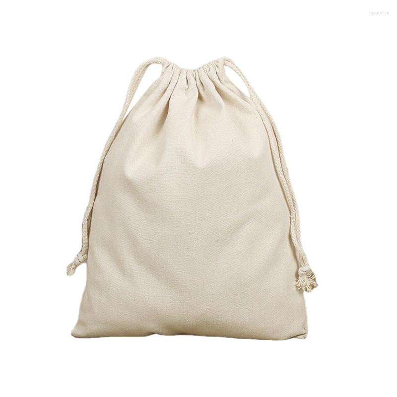 

Shopping Bags Drawstring Storage Bag Picnic Toys Solid Portable Large Capacity Canvas Pouch Household Washable Nut Packaging Wear Resistant, Picture shown