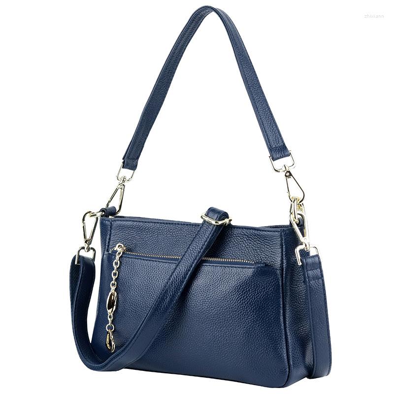 

Evening Bags Selling Purple/Red Shoulder Messenger Bag For Mother's Gift Genuine Cow Leather Fashion Women Crossbody Zipper Handbags