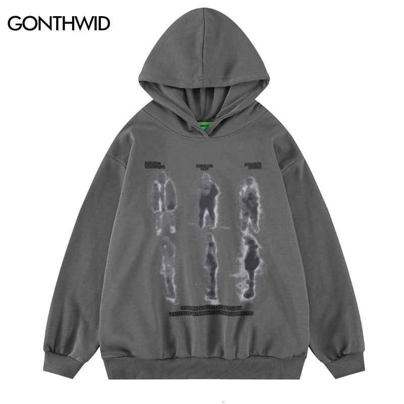 

Mens Hoodies Sweatshirts Hip Hop Hoodie Sweatshirt Streetwear Mens Shadow Graphic Print Punk Gothic Pullover Hooded Harajuku Casual Cotton Hoodies 230316, Grey
