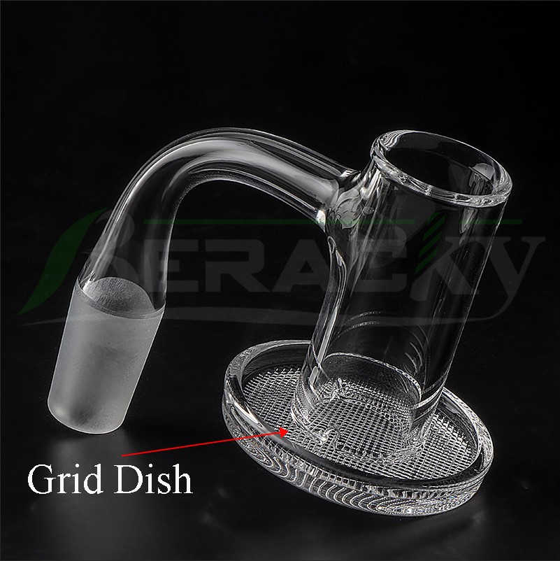 

Beracky Full Weld Smoking Sandblasting Quartz Charmer Banger with Grid Dish 20mm OD Beveled Edge Smoke Blender Nails 10mm 14mm 18mm For Glass Water Bong Dab Rigs Pipes