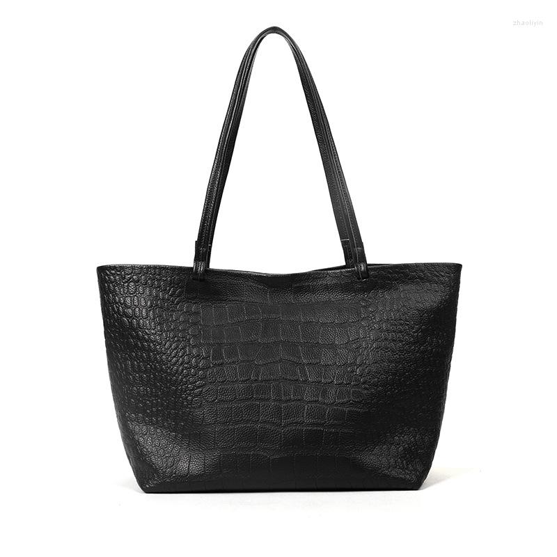 

Evening Bags 2023 Fashion Women Handbag Cow Genuine Leather Ladies Casual Tote Bag Large Capacity Shoulder Messenger Classic Satchel, Black