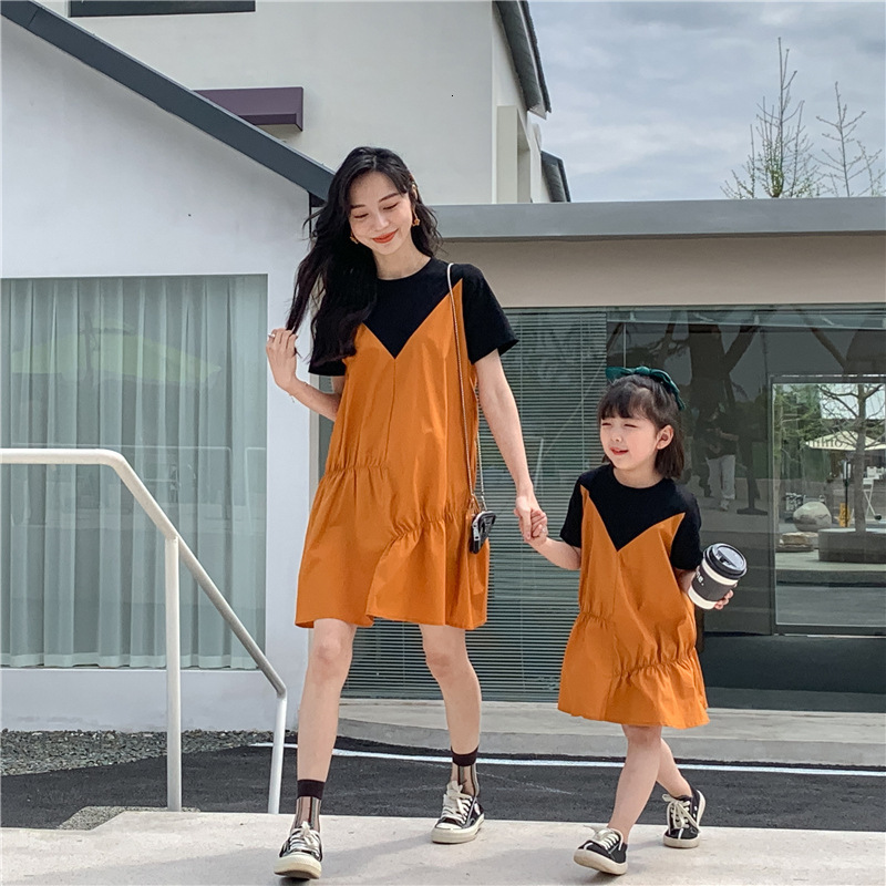 

Family Matching Outfits Mother Baby Daughter Matching Dressess Women's Summer Dress For Girls Fashion Clothes Same Mom And Daughter Matching Clothing 230316, Black