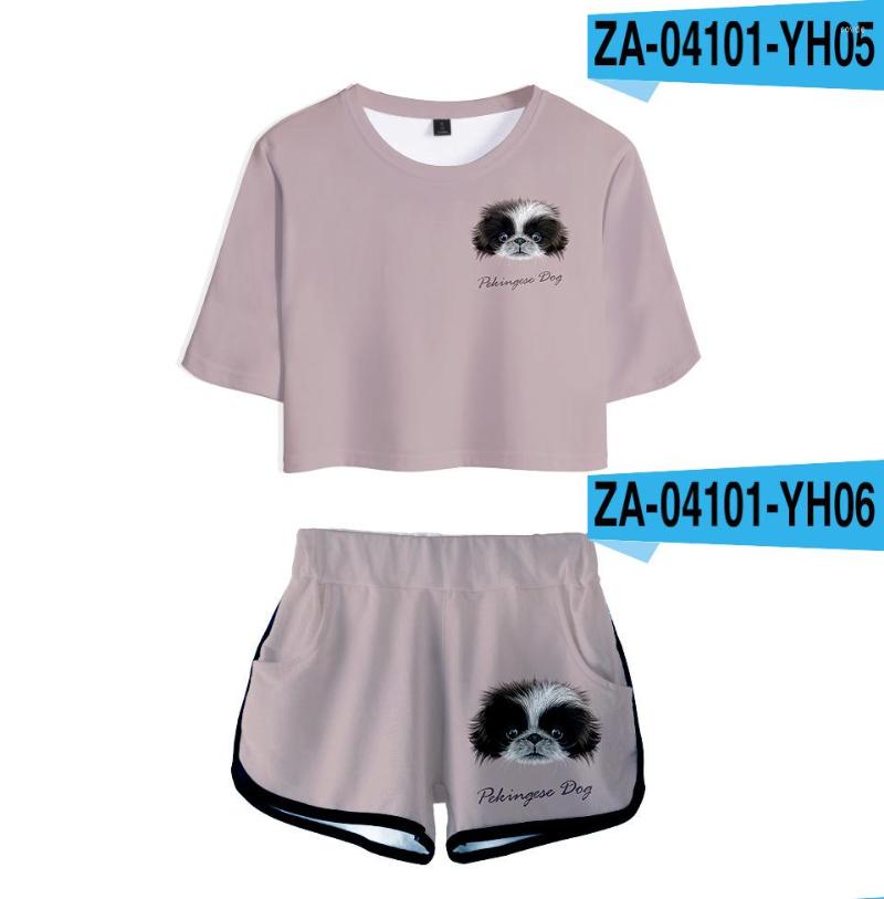 

Women's T Shirts Kawaii Arrival German Shepherd Two Piece Set Animal Avatar Short Crop Top Shorts Sweat Suits Dog Lovers Women Sportswear, 3d