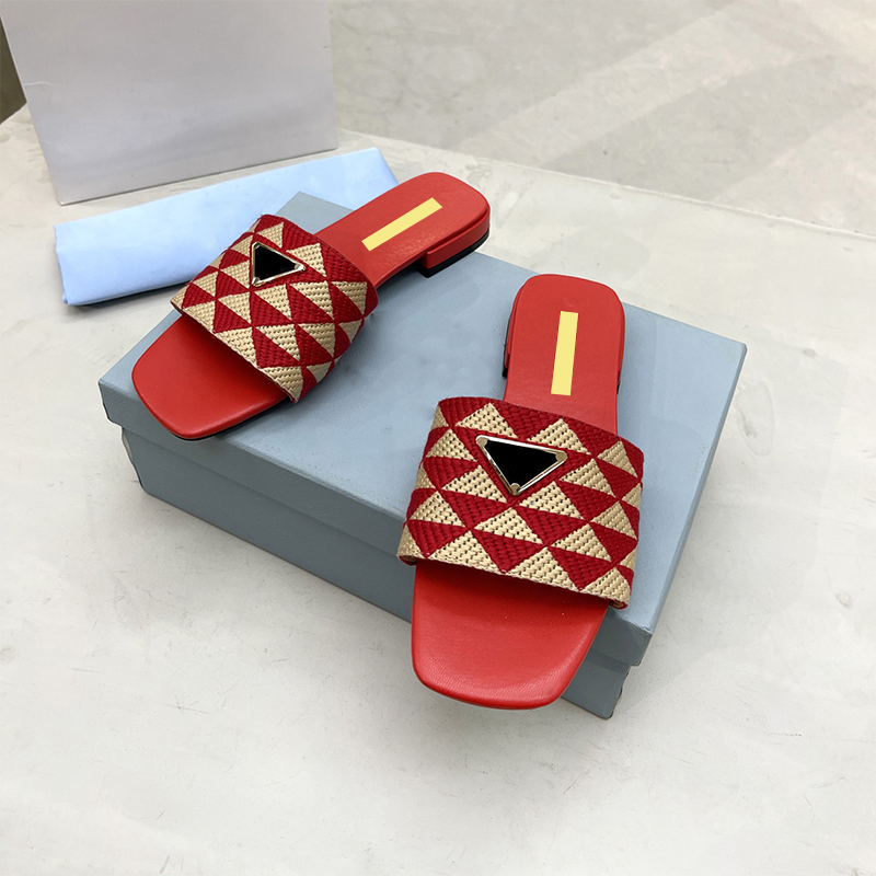 

Women Slippers Designer shoes Woody Flat Mules Sandals Slides Sail Canvas Women Outdoor Beach shoes Slipper Sandals, P1