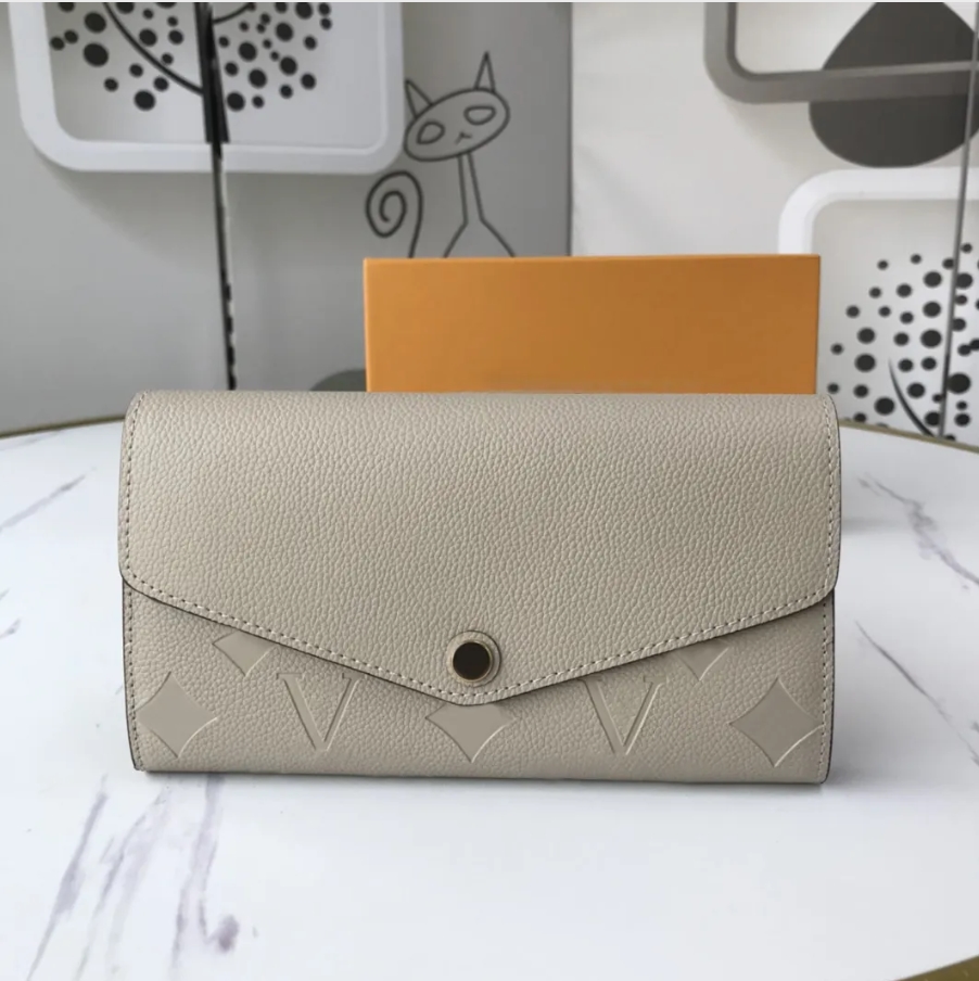 

Fashion designer wallets luxury empreinte purse sarah clutch bags Highs quality flower letter coin purses men women plaid card holder with Original box dust bag1, Short blue