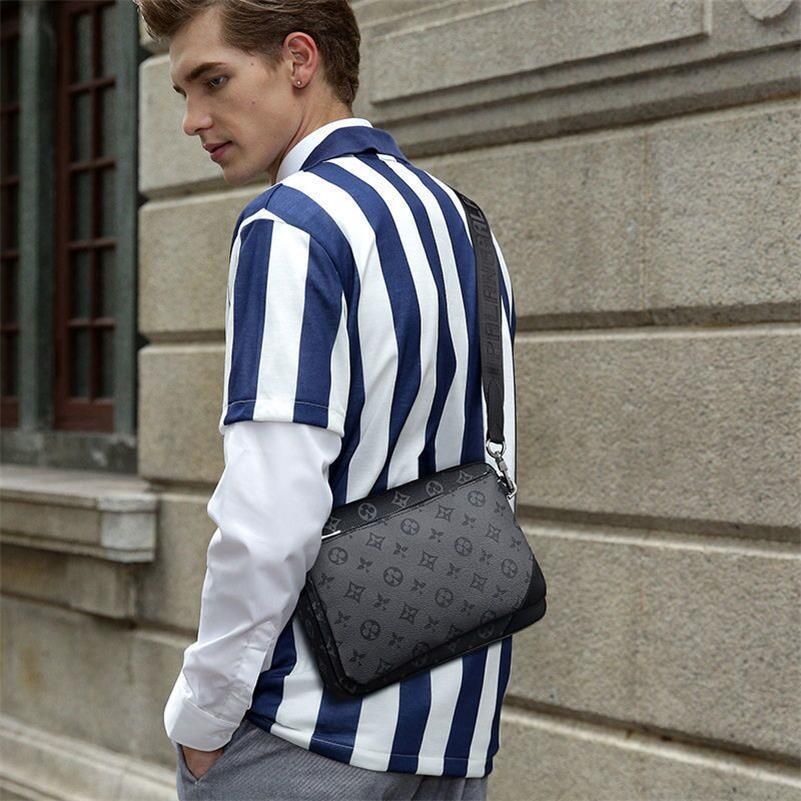

Luxury Designer Messenger Bag Reverse Canvas Mens Crossbody TRIO 3 Piece Sets Fashion Man Shoulder Bags Tote Purse Wallet Clutch M69443, Black