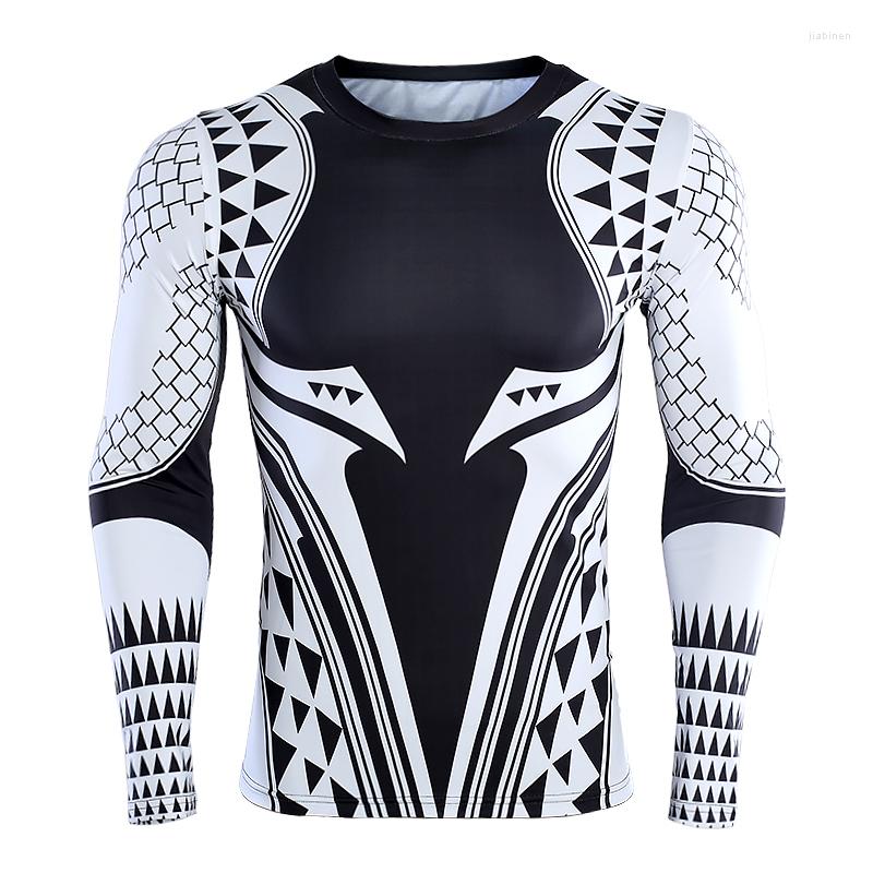 

Men's T Shirts S-4XL 3D Printed Men Compression Shirt Gothic Character Cosplay Costume Long Sleeve Tops For Male Fitness Cloth, Black