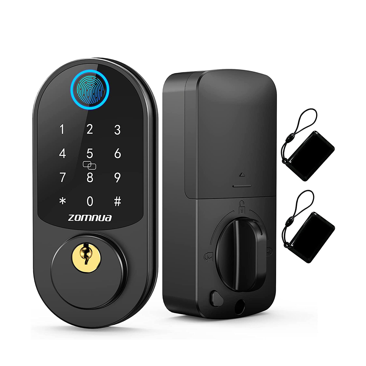 

Zomnua Smart Fingerprint Door Lock Keyless Digital Electronic Deadbolt Locks with Keypad IC Card App Lock for Home