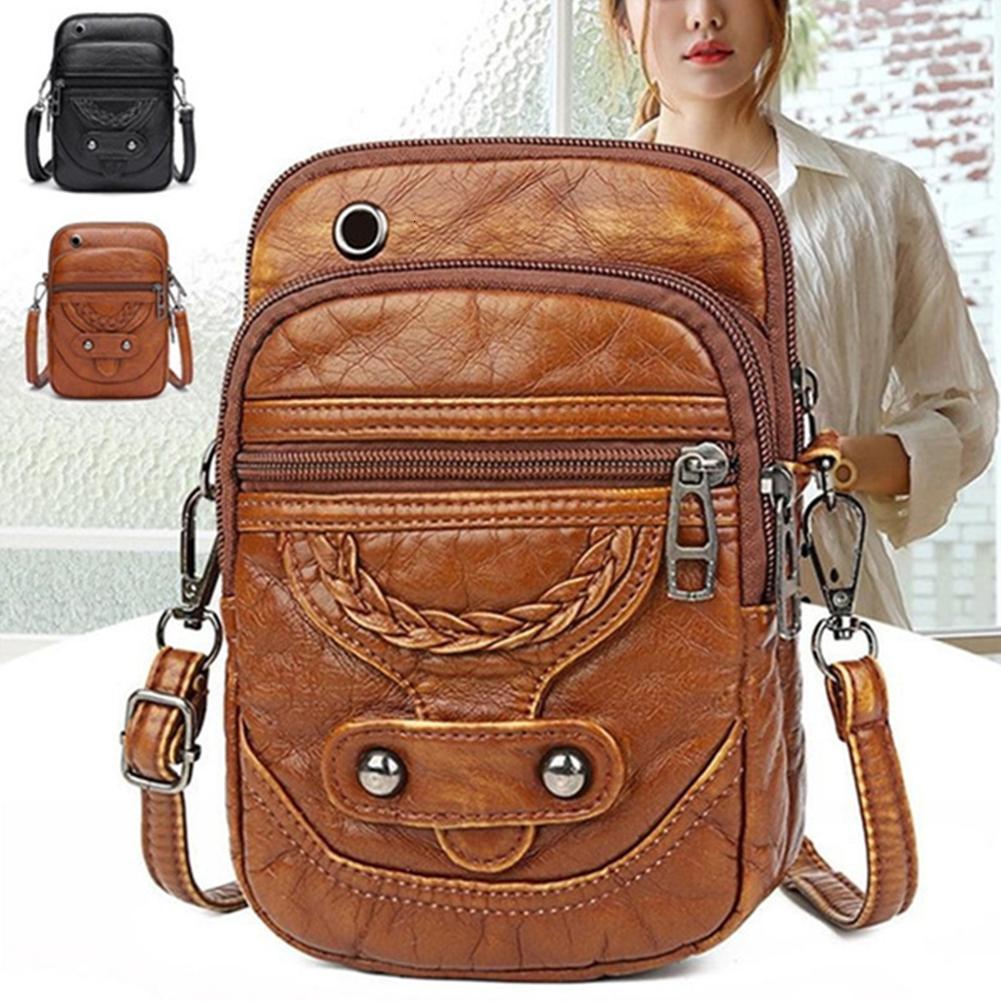 

School Bags Women Leather Wallet Straps Shoulder Bag Large Mobile Tote With Card Phone Arrival Pockets Bag Holder 230316, Black