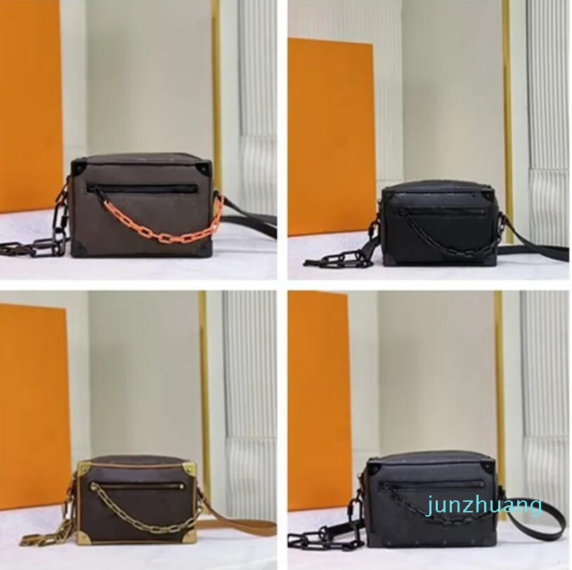 

Designer Luxury Soft Trunk Mini Shoulder Bag Black Canvas Brown Orange 2023
