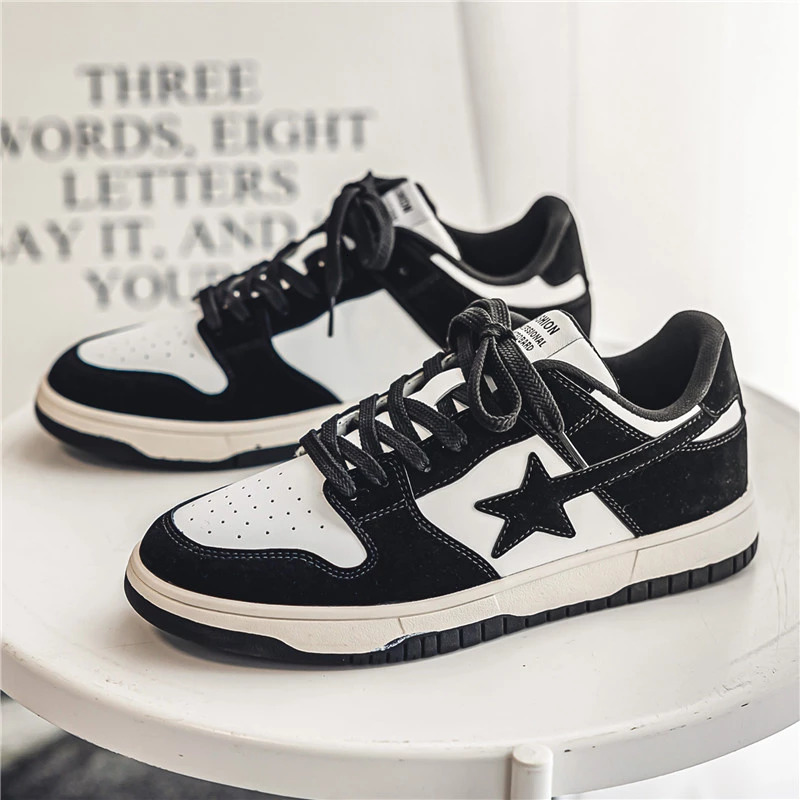 

Dress Shoes Men Casual Sneakers Trend Mixed Colors Luxury Star Running Sport Shoes Tennis Shoes Basketball Trainers Walking Jogging Sneakers 230316, 196-white black