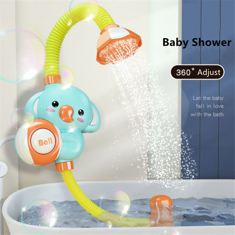 

Bath Toys Electric Elephant Shower Toys Kids Baby Bath Spray Water Faucet Outside Bathtub Sprinkler Strong Suction Cup 230316