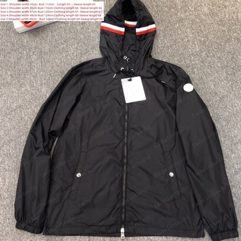 

Franch luxury brand windbreaker mens hooded jacket Lightweight sun protection clothing spring summer jackets Sleeve arm NFC Designers Men S Clothings VML1