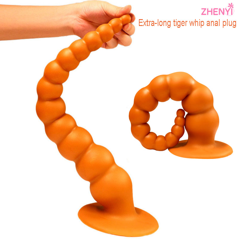 

Briefs Huge Tiger Whip Anal Plug Beads Silicone Big Butt Plug Vagina Stimulate G Spot Prostate Massager Erotic Sex Toy For Men Women, Multi-color