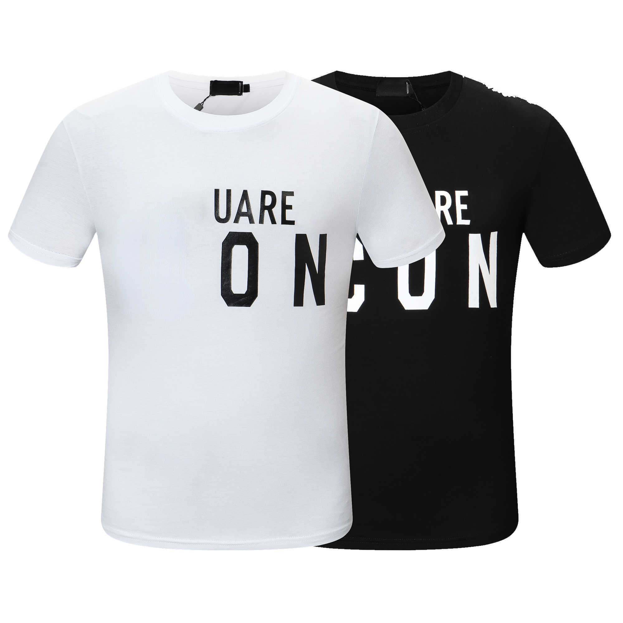 

Designer T-shirt Dsq Tide brand short sleeve T-shirt men's spring summer men's trend slim men's T-shirt, Black