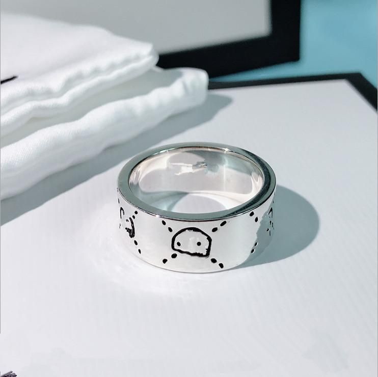 

designers Band Ring Skull Stainless Steel Classic Women Couple Party Wedding Jewelry Men Punk Rings Size 5-11 with box