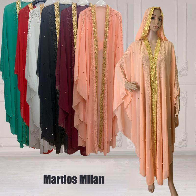 

Ethnic Clothing Chiffon Lace Hooded Abaya Kaftan Beads Luxury Cardigan Turkey Dubai Muslim Praty Dress Plus Size Open Robe Lady ClothEthnic