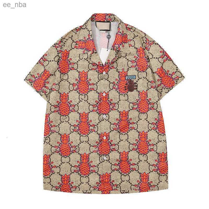 

New Fashion Hawaii Floral Print Beach Shirts Men's Designer Silk Bowling Shirt Casual Hawaiian Shirts Men Summer Blouse Short Sleeve Loose, As picture show