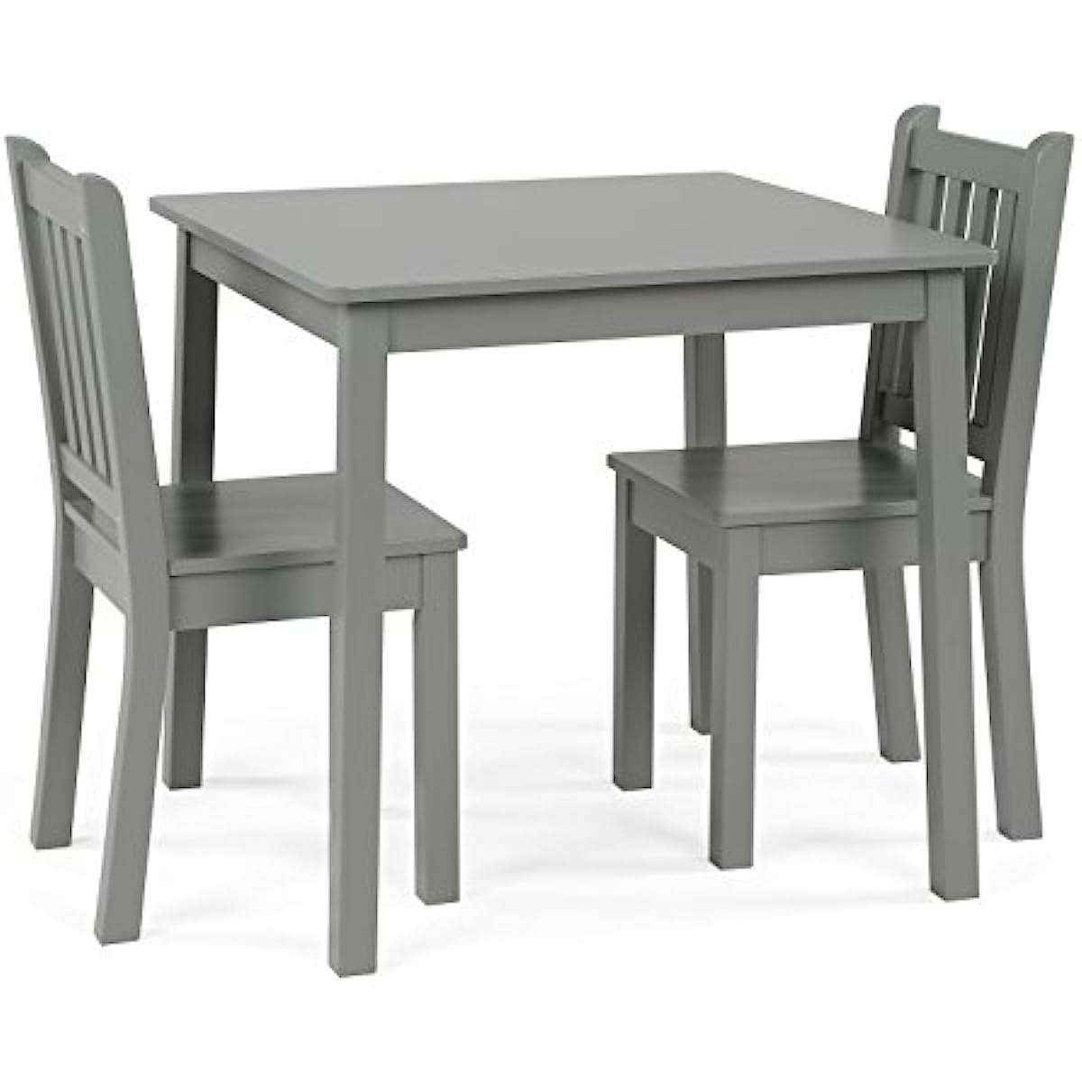 

Humble Crew Grey Kids Wood Table and 2 Chairs Set Square