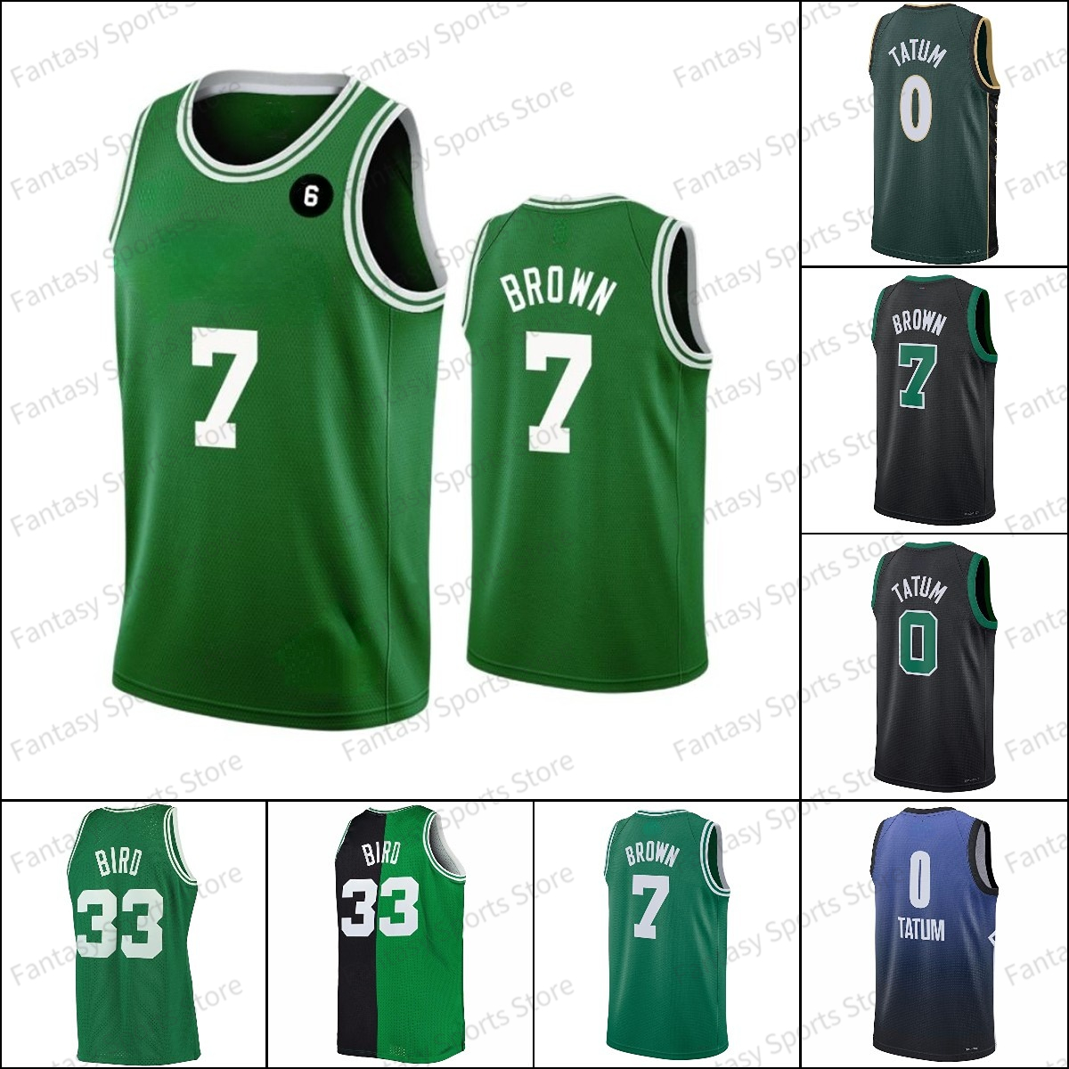 

New Patch Basketball Jersey Jayson 0 Tatum Larry Bird Jaylen Brown Marcus Smart White Green Stitched Mens Basketball Retro Jerseys, Men jersey