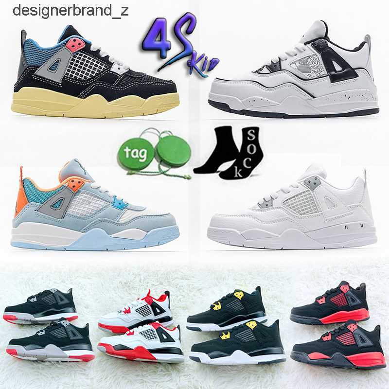 

Jumpman Kids Basketball Shoes 4 4s Black Cat Lightning Fire Red White Oreo Cement Bred Pure Money Boys Girls Children Toddler Sneakers TD GS ZY32