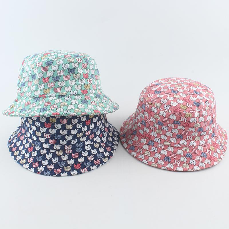

Berets Summer Cotton Cartoon Cute Bucket Hat For Girls Boys Outdoor UV Protection Baby Sun Hats Kids BonnetBerets, Panda gray