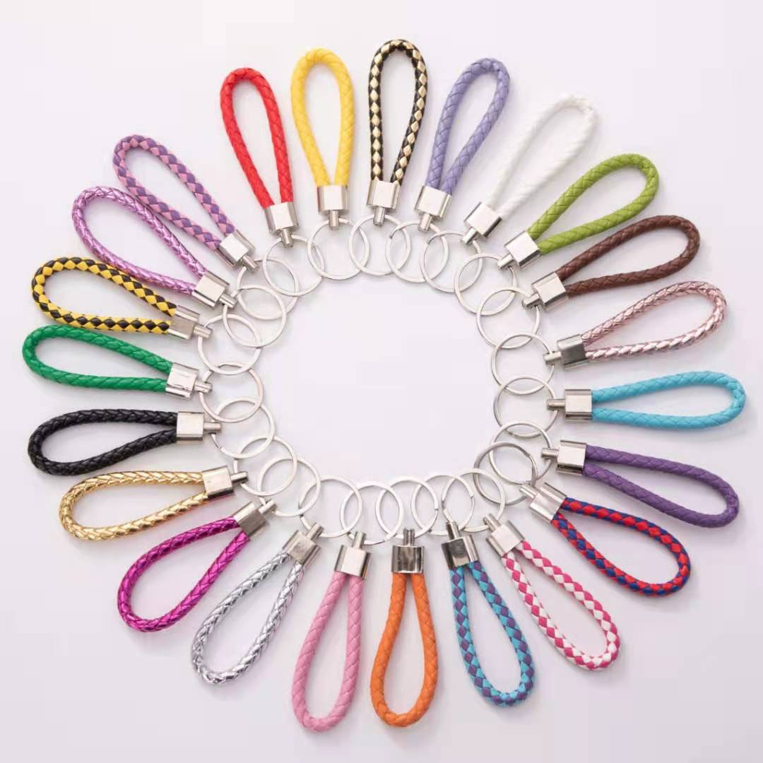 

34 Color PU Leather Keychain Woven Keychain Party Rope Keyrings Pendant Key Chains Holder Car Keyrings accessories in Bulk AC1820