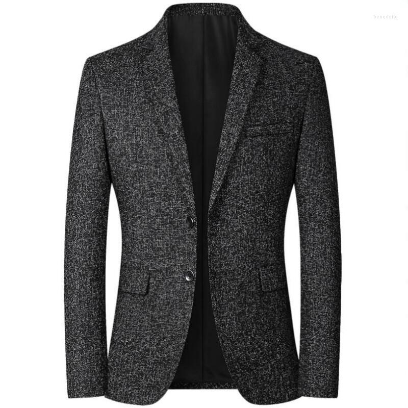 

Men's Suits Blazers Men Brand Jacket Fashion Slim Casual Coats Handsome Masculino Business Jackets Striped Men's Tops, Black
