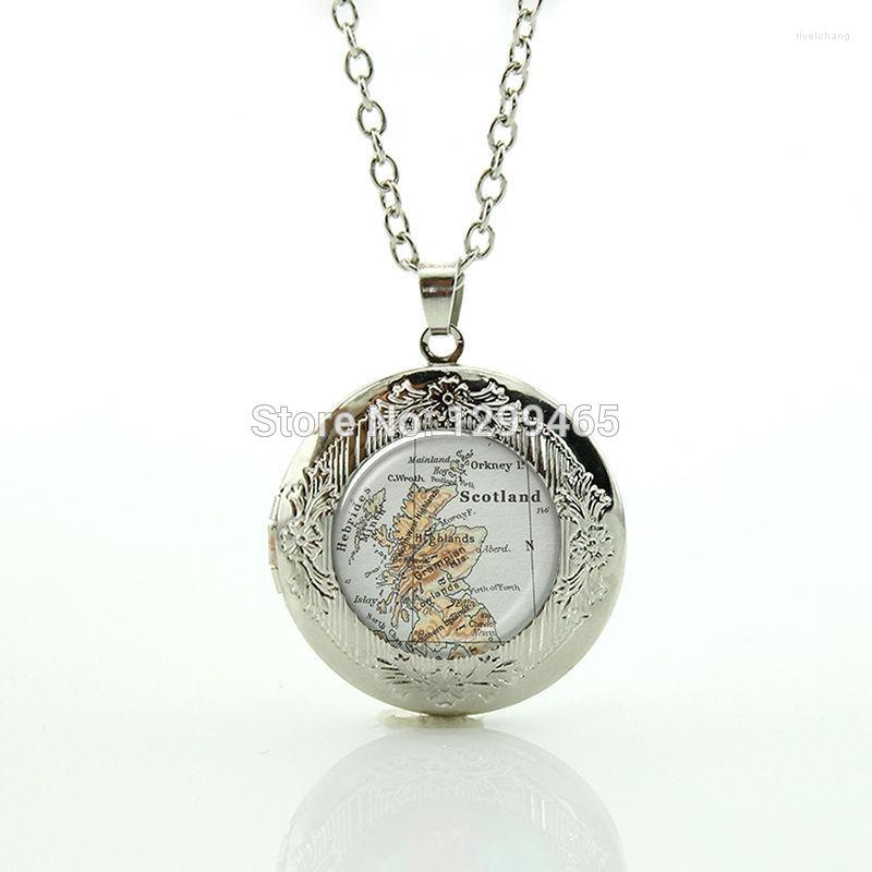 

Pendant Necklaces Scotland Map Jewelry Souvenirs Gift Wholesale Charms Locket Vintage For Men And Women N 892
