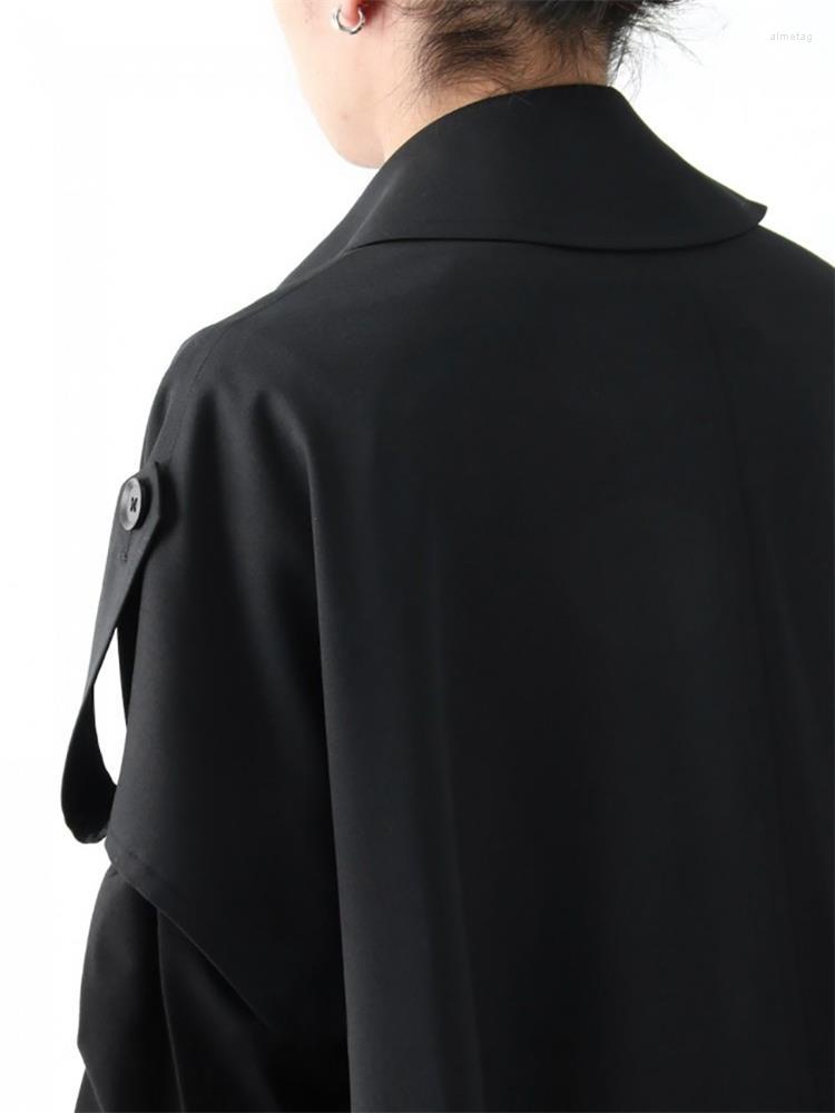 

Men' Tank Tops The Men' Designer Top Is A Niche Design Paired With Stylish Loose Short-sleeved Dark Coat, Black