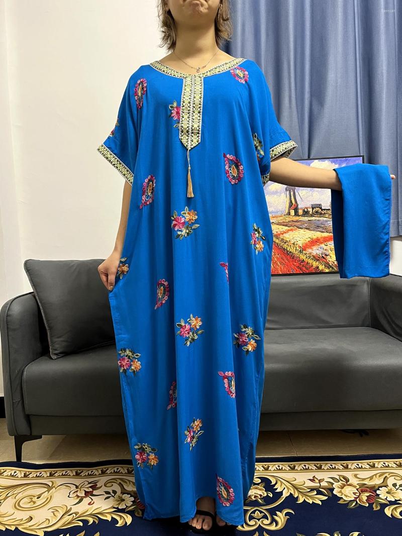 

Ethnic Clothing African Abayas For Women 2023 Muslim Fashion Print Short Sleeve Embroider Nigerian Dress V-neck Kanga With Hijabs