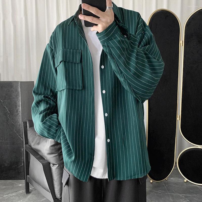 

Men's Casual Shirts Chic Autumn Shirt Lapel Match Pants Comfortable Pocket, Black