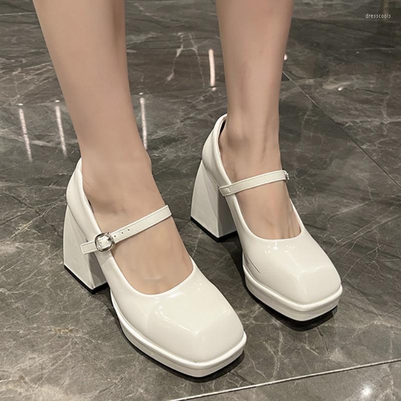 

Sandals 2023 Women's Shoes Super High Heel Uniform French Round Women Single, White