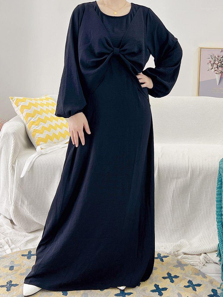 

Ethnic Clothing Women Muslim Maxi Abaya Dress Loose Nidha Long Sleeves Solid Color Dubai Turkey Islam Clothes Caftan Robe Modest Gown