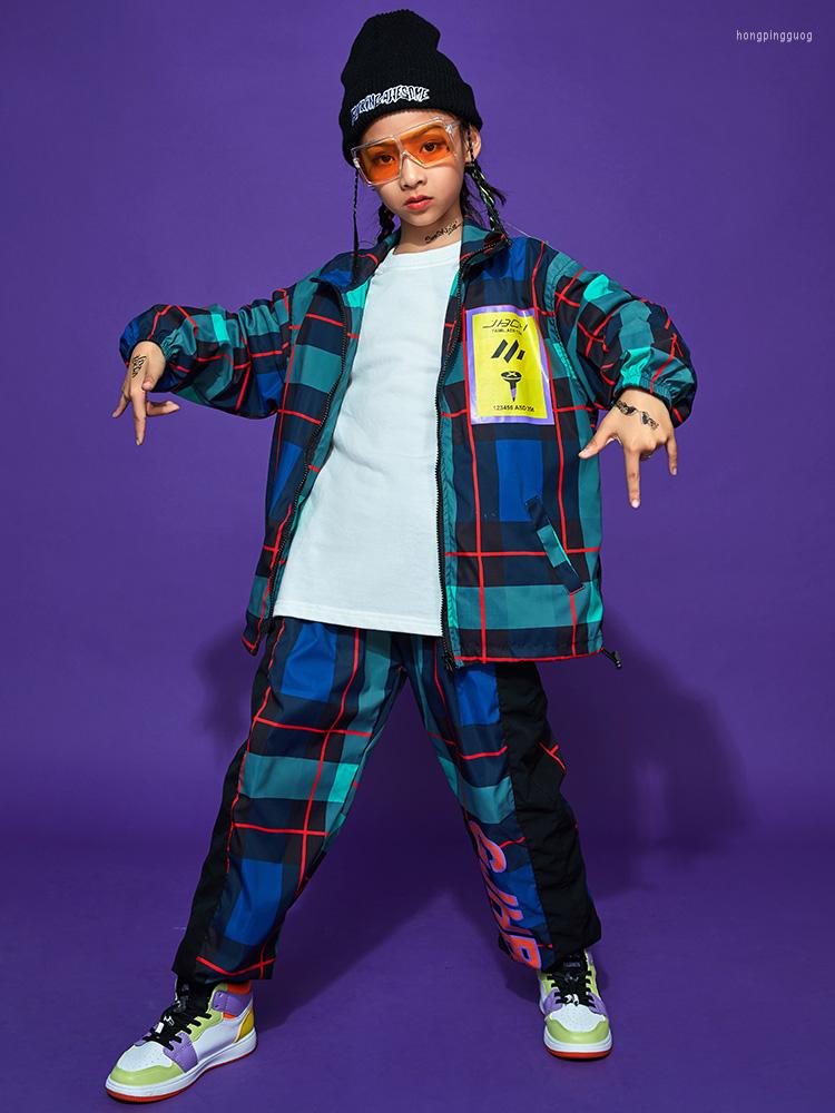 

Stage Wear 2023 Hip Hop Dance Clothes For Kids Long Sleeves Coat Pants Boys Drum Street Dancewear Girls Jazz Kpop Performance Outfit BL9910