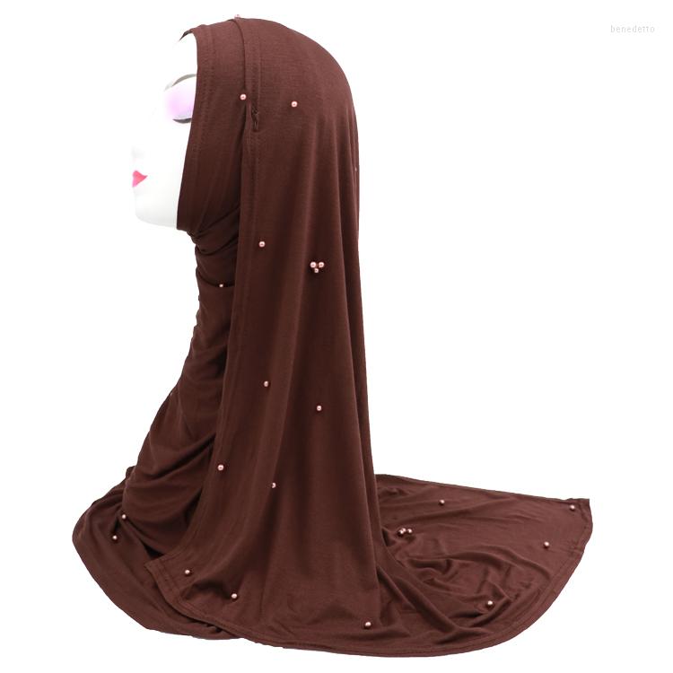 

Ethnic Clothing Beautiful Solid Color Modal Muslim Long Scarf Islamic Headscarf 170cm
