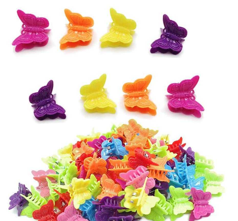 

50 Pack Butterfly Hair Clips Pastel Mini Cute Accessories For 90S Girls Women Matte Colors Assorted Color Clips Beautiful And