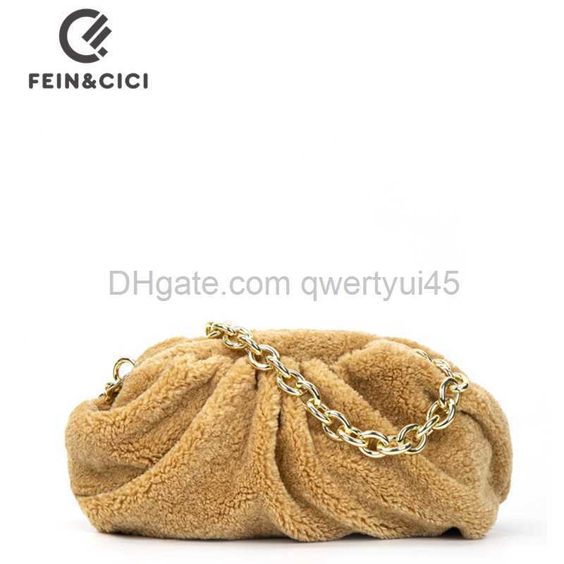 

qwertyui45 Shoulder Bags Designer shoulder bag warm party faux fur purse bag women large big ruched pillow dumpling bag 2021 winter pouch Cloud Bags 031523H, Pink