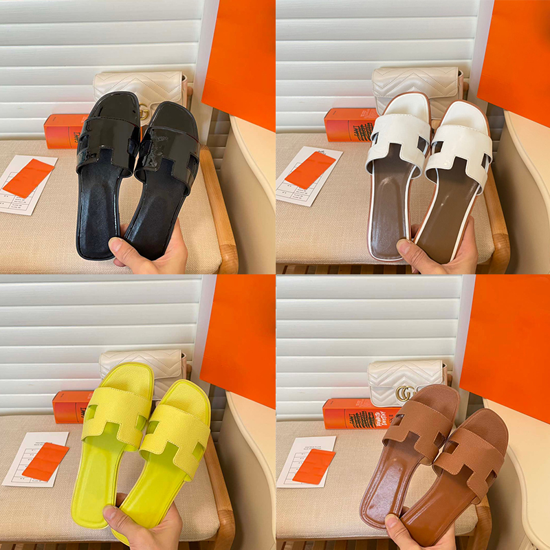 

Leather Designer oran Women Men Summer Slippers Sandals Luxury Female Flat Sexy Female Outside Woman Wear 100 Matching Indoor Herma Shoe Size 35-43, #21