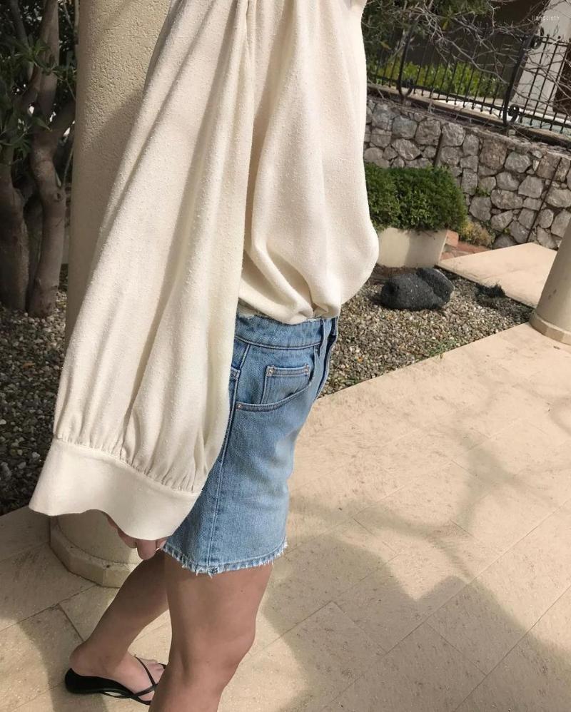 

Women's Shorts Original Light Blue Washed Denim With Pockets Fashion Cottons Short Jeans Woman 2023ss, Picture shown
