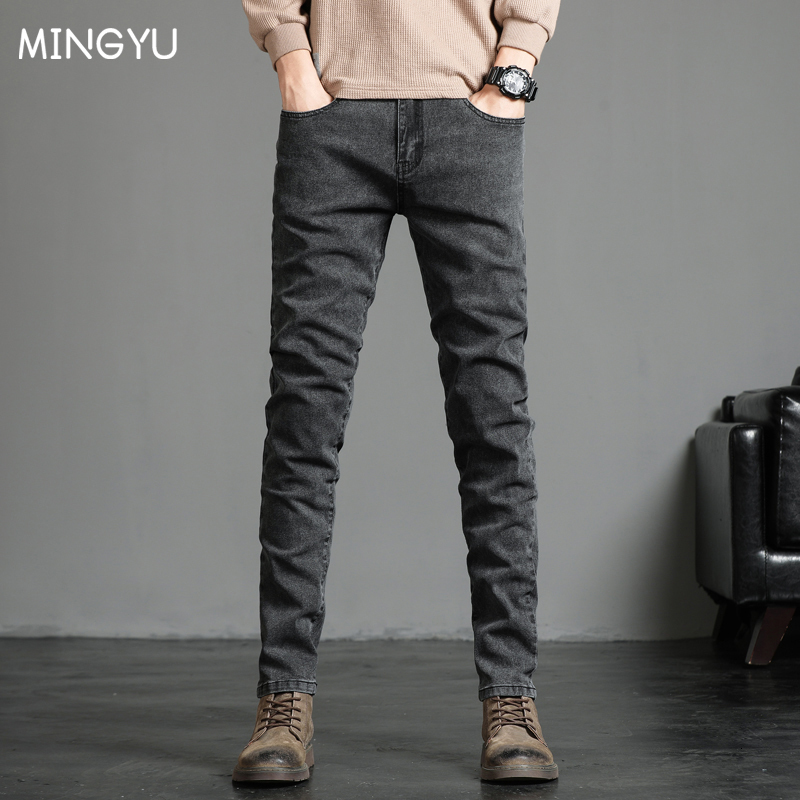 

Men's Jeans Men's Skinny Grey Jeans Fashion Casual Elastic Cotton Slim Korea Blue Biker Pencil Denim Trousers Male Hip Hop Brand Clothing 230316